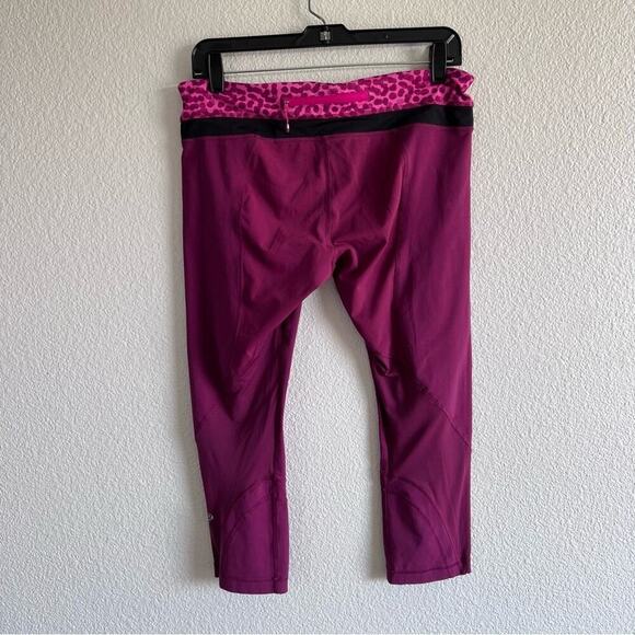 Lululemon Dashing Purple Ace Spot Magenta Run Inspire Crop II Leggings - Picture 6 of 16